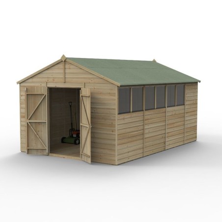Beckwood 10x15 Apex Shed 6 Windows Double Door