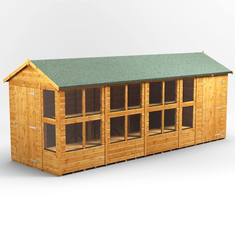 18 x 6 Power Apex Potting Shed With 4ft Side Store