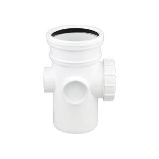 Wavin OsmaSoil S/S bossed access pipe 110mm white
