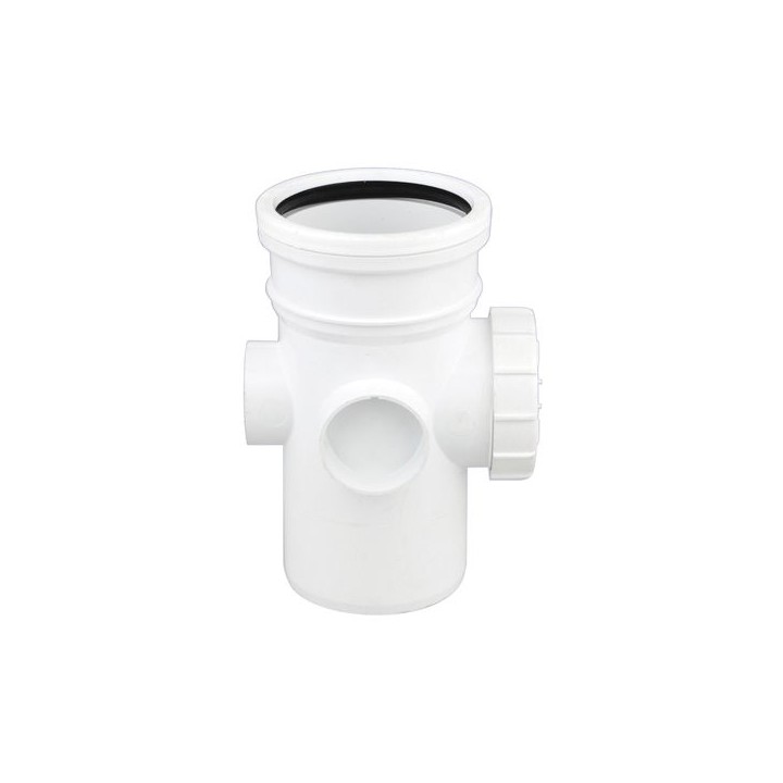 Wavin OsmaSoil S/S bossed access pipe 110mm white