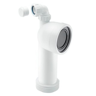 McAlpine WC-CON8V 90 Degree Bend Adjustable Length Rigid WC Connector with Vent Boss 4in x 110mm