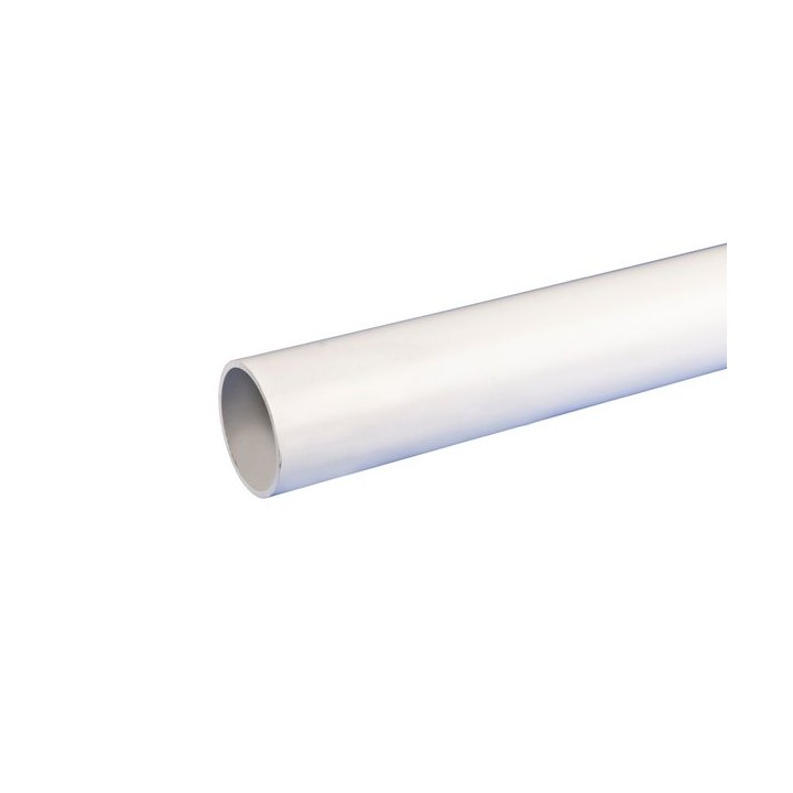 Osma Push-Fit Waste 5W073W 40mm Plain Ended Pipe White 3m