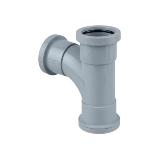 Osma Waste 87.5¡ push-fit tee grey 32mm