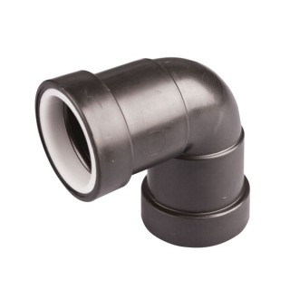 Wavin Osma Waste push-fit knuckle bend 90° 40mm black