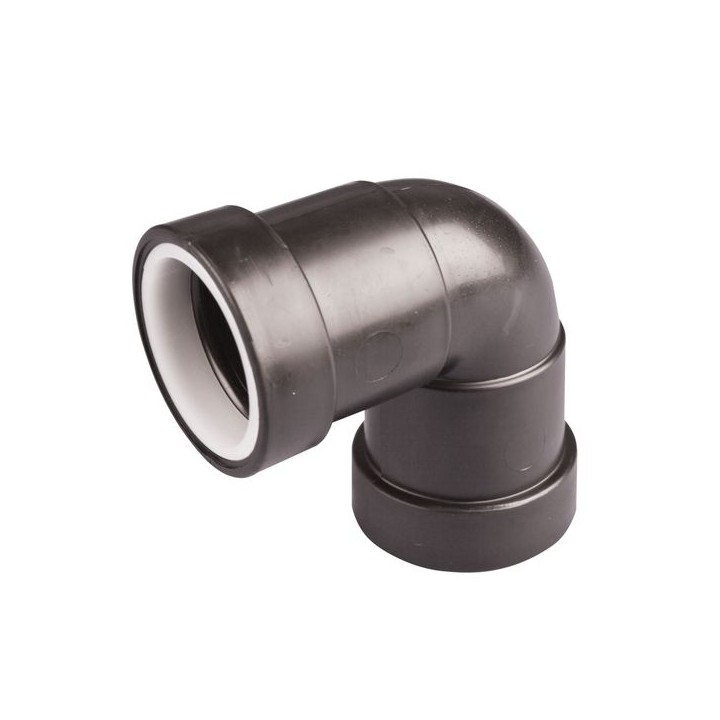 Wavin Osma Waste push-fit knuckle bend 90° 40mm black