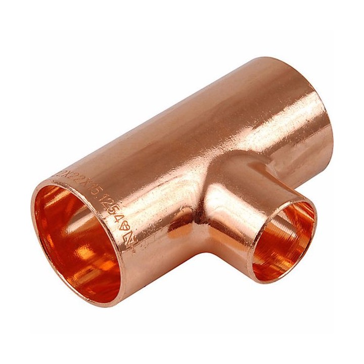 End Feed One End Branch Reduced Tee 22mm x 22mm x 15mm