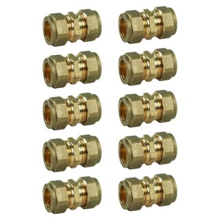 Compression Straight Coupling DZR 10mm - Bag of 10