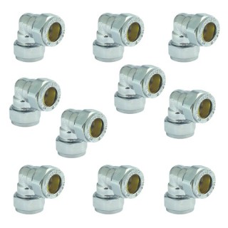 Compression Equal Elbow Chrome 15mm - Bag of 10