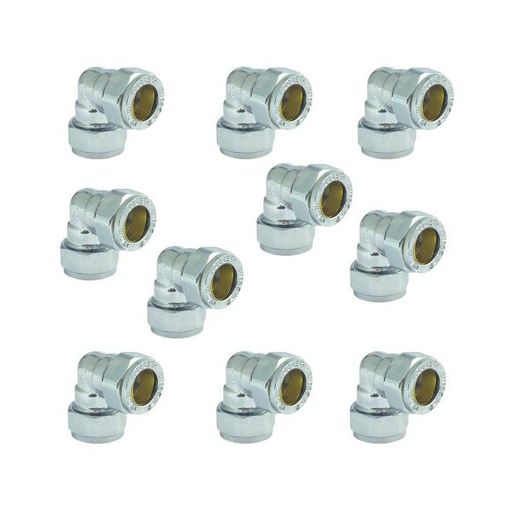 Compression Equal Elbow Chrome 15mm - Bag of 10
