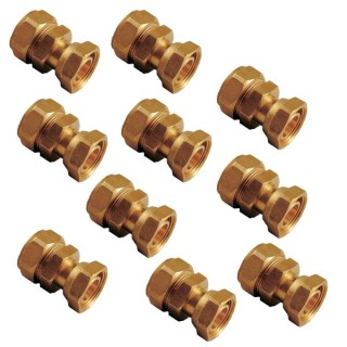 Compression Swivel Straight Tap Connector 15mm x 1/2in - Bag of 10