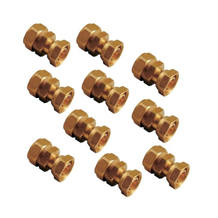 Compression Swivel Straight Tap Connector 15mm x 1/2in - Bag of 10