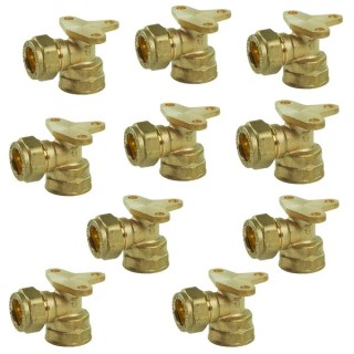 Compression Backplate Elbow Fitting 15mm x 1/2in - Bag of 10