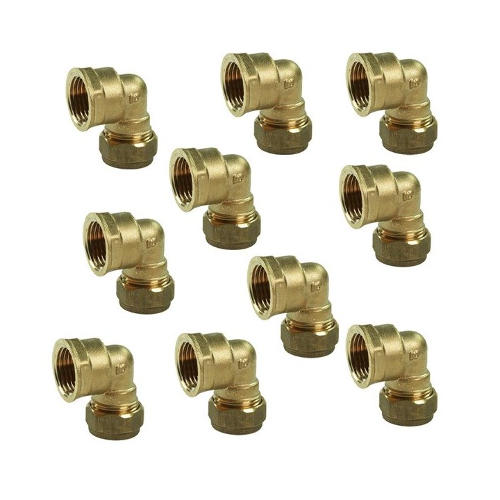 Compression Female Elbow 15mm x 1/2in - Bag of 10