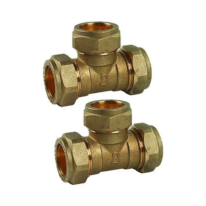 Compression Equal Tee 28mm - Bag of 2