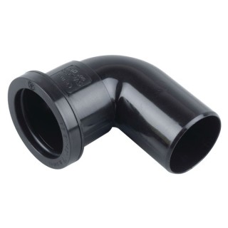 Wavin Osma Waste push-fit spigot bend 90° 32mm black