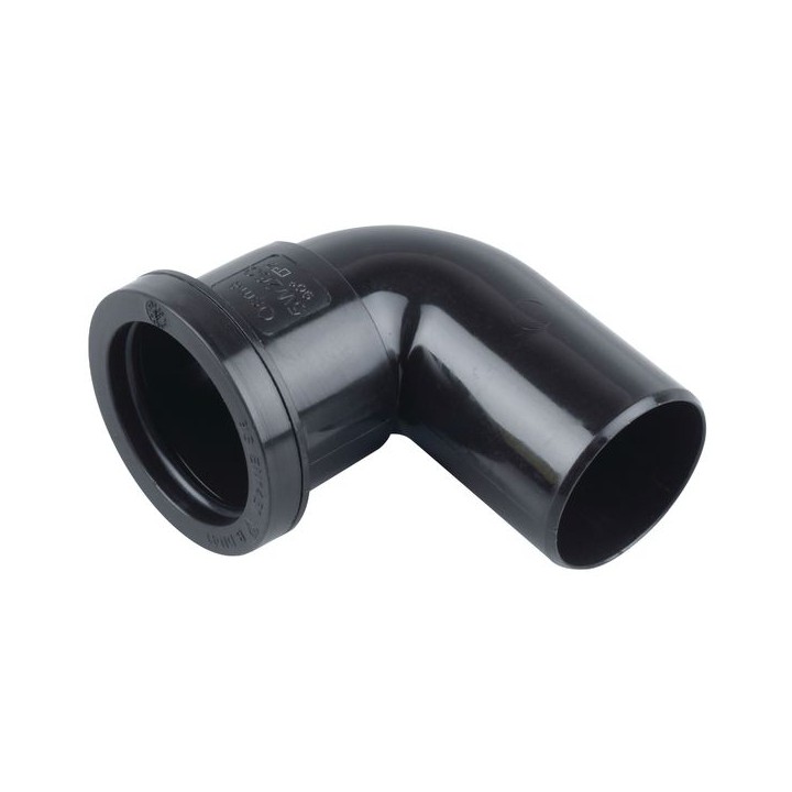 Wavin Osma Waste push-fit spigot bend 90° 32mm black