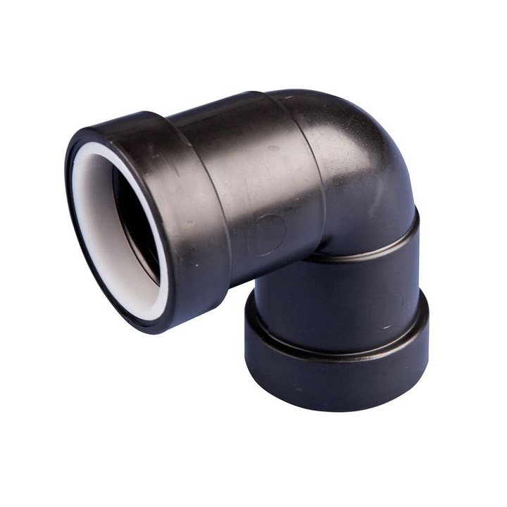 Wavin Osma Waste push-fit knuckle bend 90° 32mm black