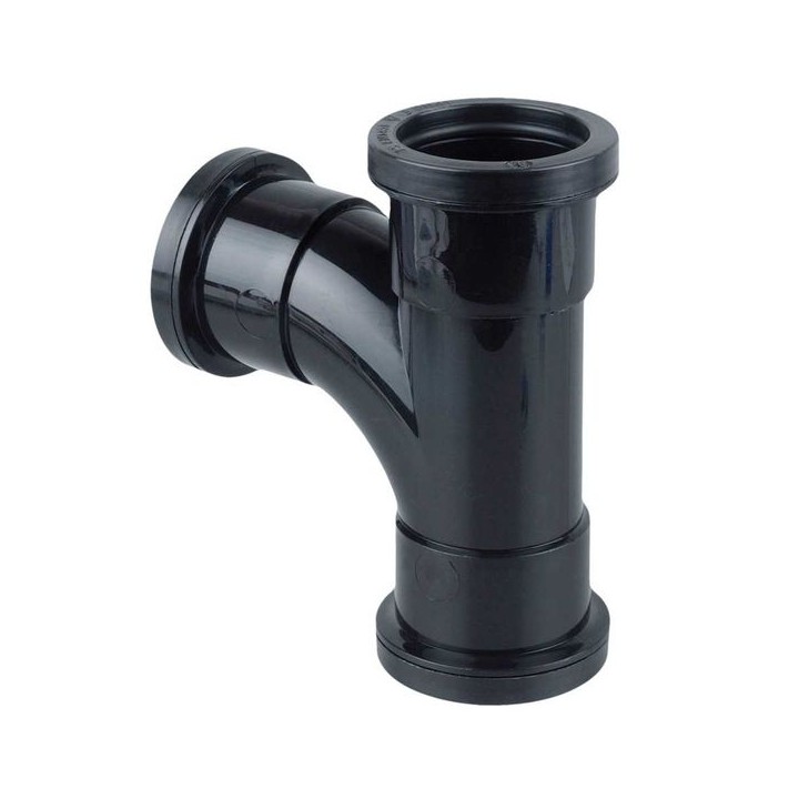 Wavin Osma Waste push-fit tee 87.5° 32mm black