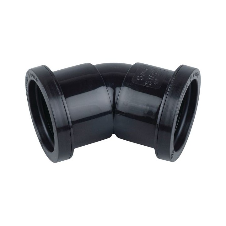 Wavin Osma Waste push-fit bend 45° 32mm black