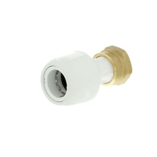 Hep2O straight tap connector with brass nut white 0.5x15mm