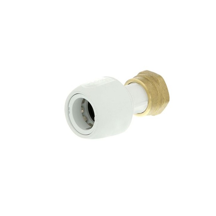 Hep2O straight tap connector with brass nut white 0.5x15mm