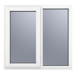 Crystal Upvc Window White A Rated Left Hand Side Hung Next to A Fixed Light 1190mm x 965mm Obscure G