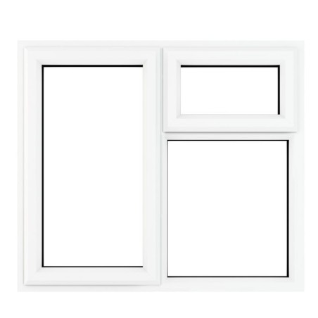 Crystal White Upvc Casement Clear Window 3P Top and Left Hand Opening 905 mm x 965 mm