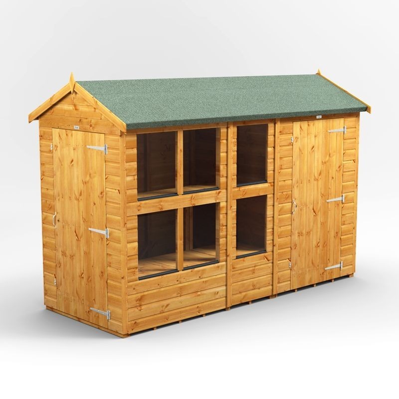 10 x 4 Power Apex Potting Shed With 4ft Side Store 10 x 4 Power Apex Potting Shed With 4ft Side Store