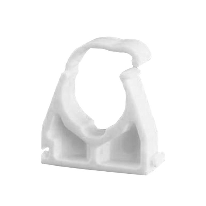 Ellis Patents Single Hinged Pipe Clip 15mm White Plastic