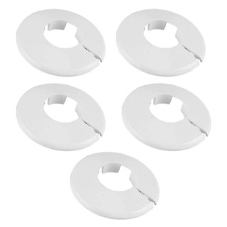 4Trade Pipe Collars White 15mm (Pack of 5)