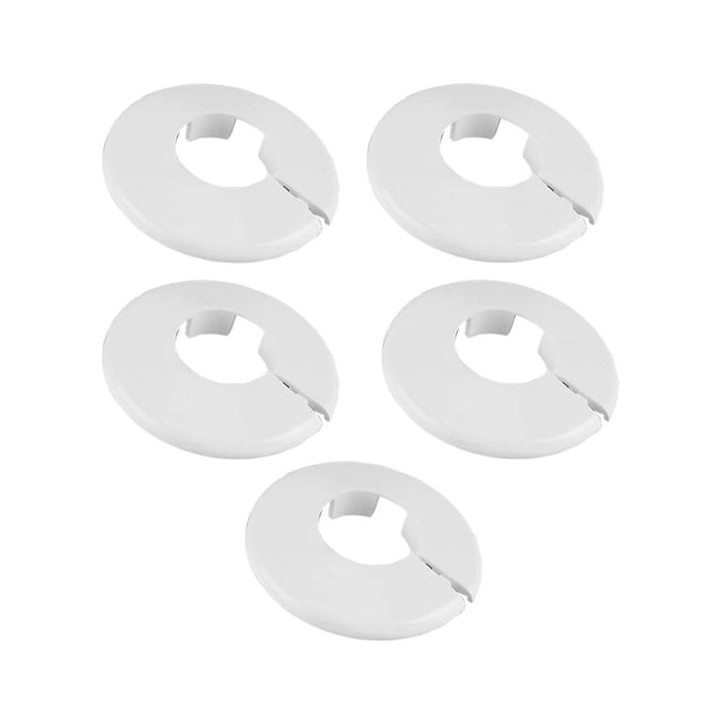 4Trade Pipe Collars White 15mm (Pack of 5)