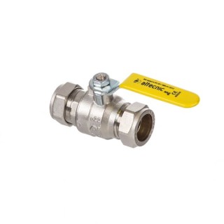 Altecnic AI-331122 Intaball Compression Ball Valve Yellow Lever (Gas) 22mm