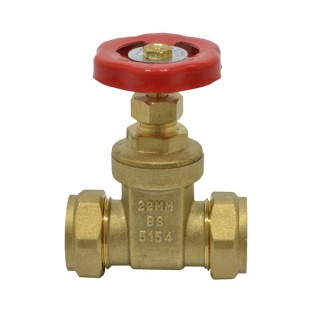 WRAS Gate Valve Brass 22mm CxC BS5154