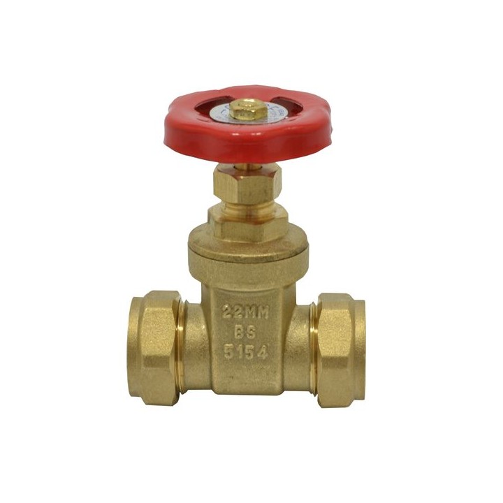 WRAS Gate Valve Brass 22mm CxC BS5154