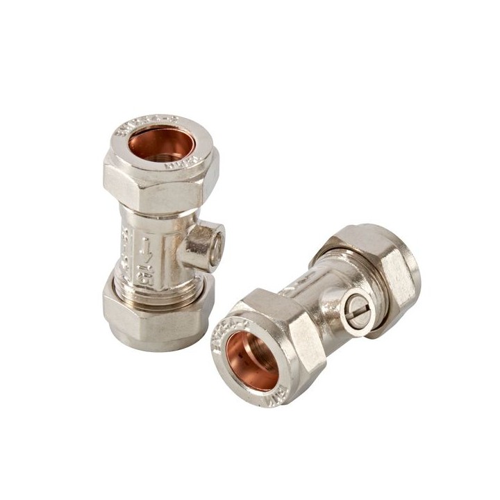 15mm Straight Isolating Valve Chrome
