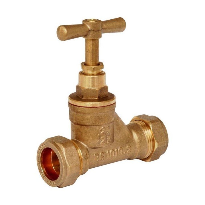 WRAS Stop Cock Copper x Poly 22mm x 25mm EN1213