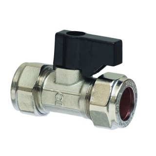 15mm Hand Operated Straight Isolating Valve Chrome