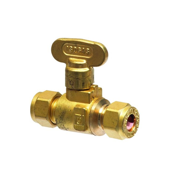 15mm ISOGAS Isolating Valve Brass
