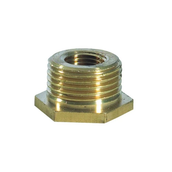 Brass Hexagon Bush 1/2in x 1/4in