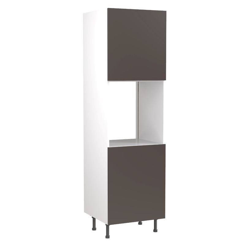 Flatpack Single Oven Tower Super Gloss Graphite Slab 600mm - FKKF0431