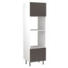 Flatpack Single Oven & Microwave Tower Ultra Matt Graphite Slab 600mm - FKKF0932