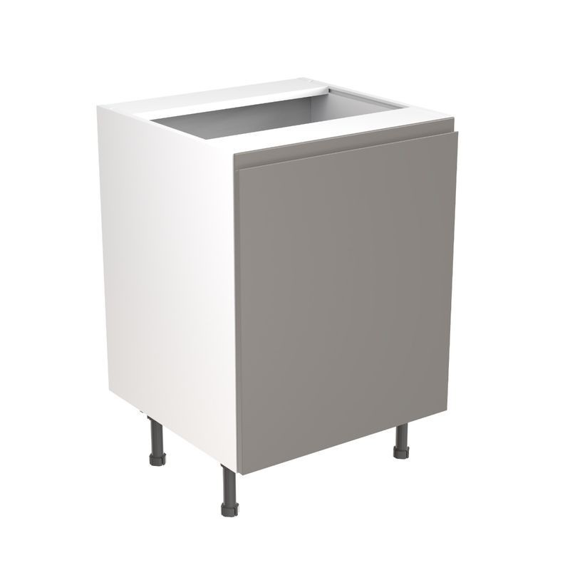 Flatpack Sink Base Unit J-pull Super Gloss Dust Grey 600mm - FKKJ0335