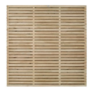 Pressure Treated Double Slatted Fence Panel 6ft x 5ft Pack of 4