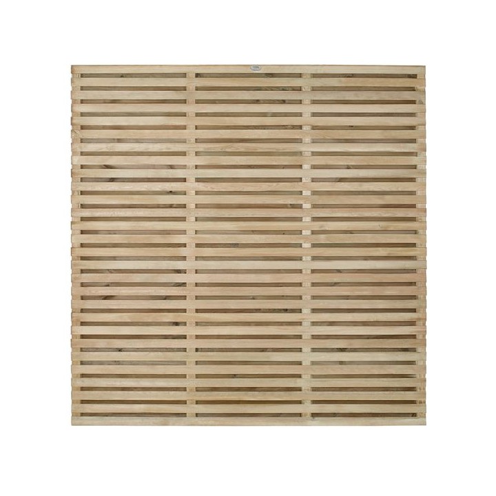 Pressure Treated Double Slatted Fence Panel 6ft x 5ft Pack of 4