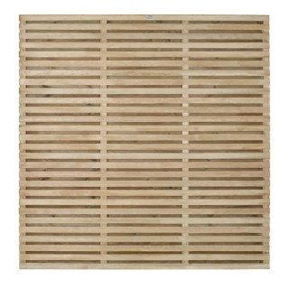Pressure Treated Double Slatted Fence Panel 6ft x 6ft Pack of 3