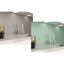 Alusplash 900 X 800mm Double Sided Splashback Green Mist and Smoked Ember
