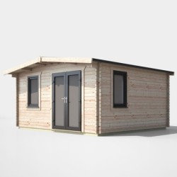 14 x 14 Power Chalet Log Cabin Right Doors