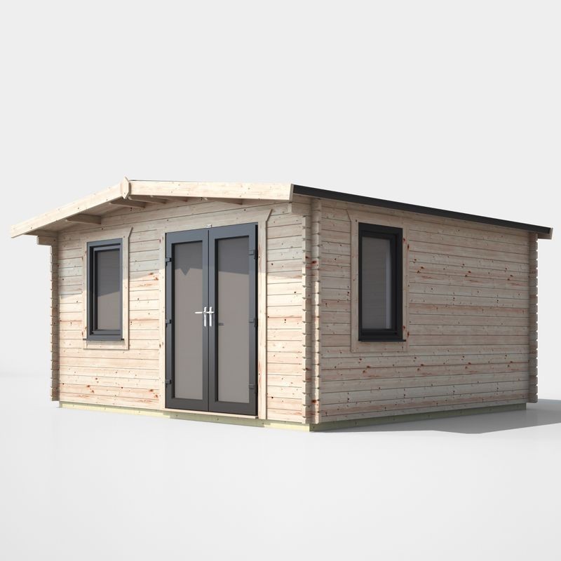 14 x 14 Power Chalet Log Cabin Right Doors 14 x 14 Power Chalet Log Cabin Right Doors