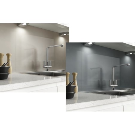 Alusplash 900 X 800mm Double Sided Splashback Warm Grey and Petrol Blue