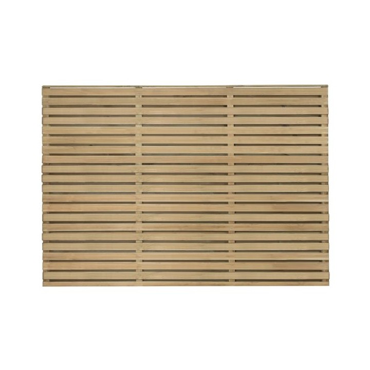 Pressure Treated Double Slatted Fence Panel 6ft x 4ft Pack of 5